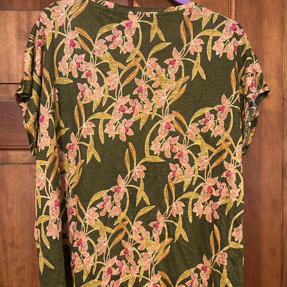 NWT Rachel Zoe 100% Linen Olive Floral Blouse - Picture 2 of 2